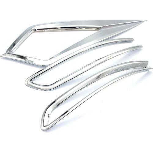 STYO Car ABS Chrome Exterior Front Rear Fog Lamp Cover Trim For KODIAQ 2017