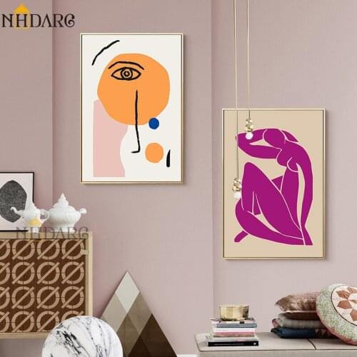 NHDARC Pink Matisse Body Abstract Decorative Poster Canvas Print Simplicity Painting Art Wall Picture Home Decor Giclee