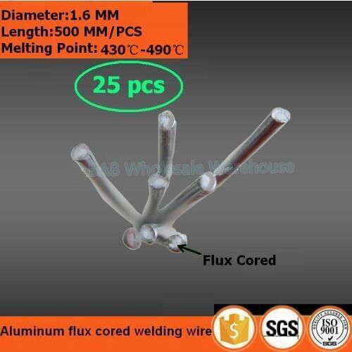 25PCS 1.6mm*50cm Low temperature aluminum welding wire with flux cored No need aluminum powder Instead of WE53 copper and al rod