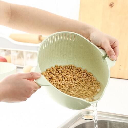 New Drain Basket Kitchen Accessories Multifunction Double Layer Drain Basket Kitchen Storage Basket Drop Shipping