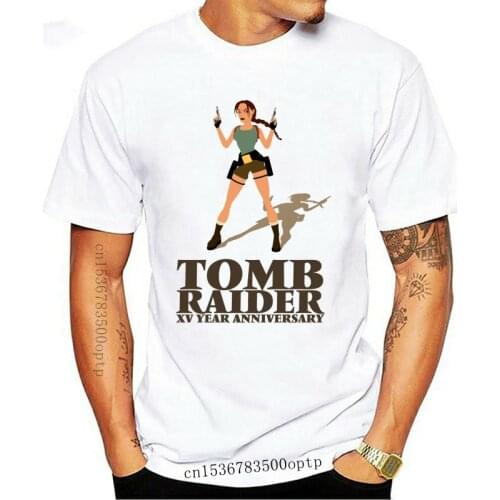 New DIY Style Game Tomb Raider XV Anniversary T shirt Men Lara Croft Cartoon T-shirt Movie Rise of The Tomb Raider Top Tees