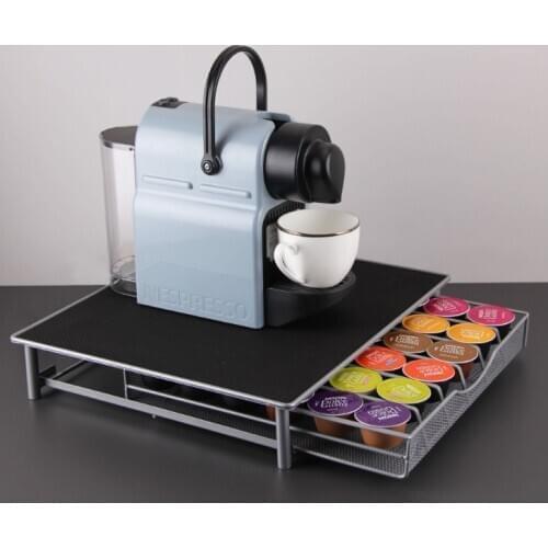 Coffee Machine Base Pod Holder Storage Drawer Large Capacity Stainless Steel Stand Dispenser Coffee Capsule Storage Shelf LF908