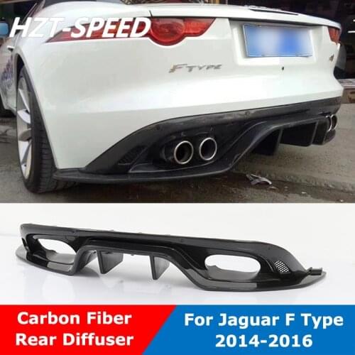 Real Carben Fiber Back Rear Bumper Lip Diffuser For Jaguar F Type Refitting 2014-2016