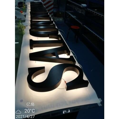 Advertising Metal Channel Letter 3D Painting Stainless Steel Signage Back Lit for Bar Design