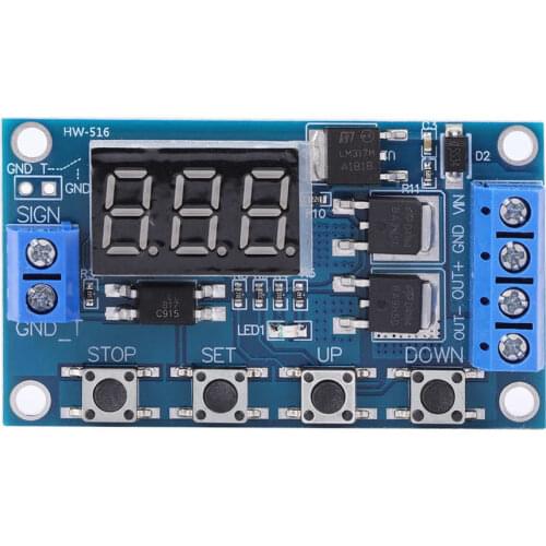 DC 12V 24V Time Delay Relay Timer Delay Switch Circuit Board Trigger Cycle Timing Dual MOS Tube Control