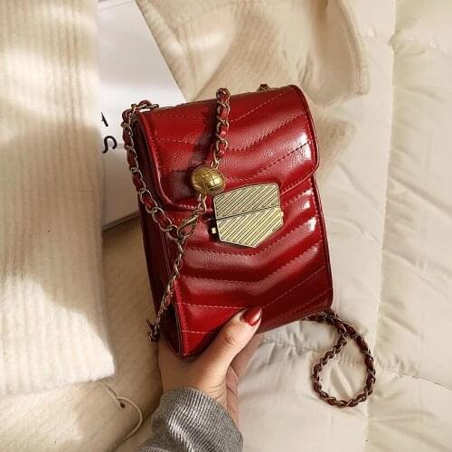 Embroidered Square Crossbody Phone bag 2021 New High quality PU Leather Womens Designer Handbag Chain Shoulder Messenger Bag