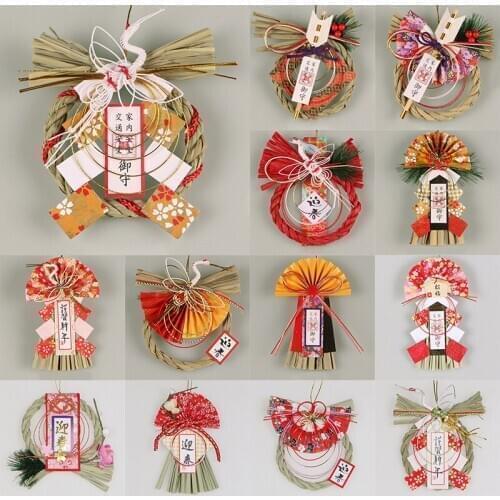 Japanese Restaurant Fengshui Decor Japan Lunar Year Straw Bless Peace Door Home Art Ornaments Lucky Hanging Decorations