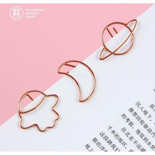 Cute Bookmark Cartoon Color Animal Paper Clip Bookmark Clip Stationery Modeling Paper Clip Rose Gold Stationery Clips Papeleria