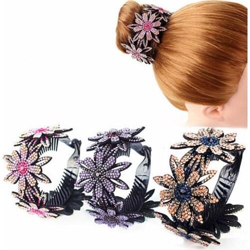 1pc Rhinestone Hair Cage Hair Stick Hair Accessories Crystal Hair Clips Ponytail Holder Hair Claw Large Mini