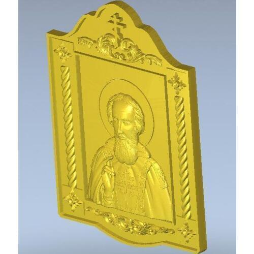 3d model relief for cnc in STL file format Icon of St. Sergius of Radonezh