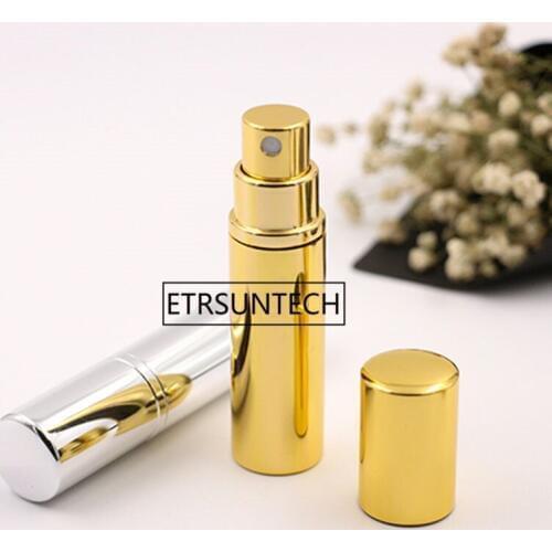5ml Spray Bottle Refill Perfume Atomizer Portable Mini Sample Vials with Gold Silver F1389
