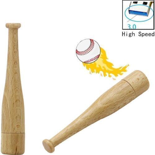 Wood Baseball Bat USB 3.0 USB Flash Drive 64GB 32GB 16GB 8GB 4GB Pen Drive Pendrive Disk Memory Pen Drive Stick USB Key Gift