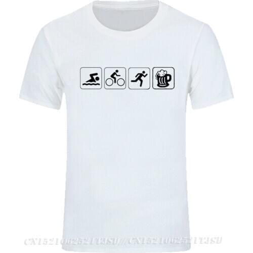 Triathlon Bike Beer Sport Mens Funny T Shirt Graphic Short Sleeve 3D T-shirts Christmas Day Summer Camisas Hombre