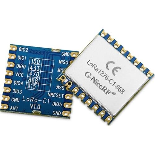 G-NiceRF 2PCS CE Certificate 868mhz LoRa1276-C1 SX1276 LoRa Module 20dBm 100mW 3-5KM small size