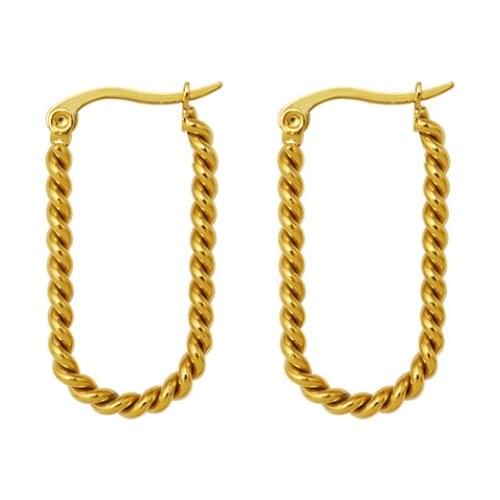Hot Sale Double Wire Twine U-shaped Hoop Earrings Women OL Style Fashion Jewelry Brand Earrings For Anniversary Party