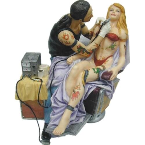 CREATIVE TATTOO WOMAN ART SCULPTURE LADY FIGURE GIRLS STATUE RESIN CRAFT INTERIOR SHOWPIECE HOME DECORATIONS R5124
