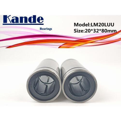 Lml Kande Bearings High quality 2pcs LM20LUU LM20L LM20L UU LM20LUU 20*32*80mm Extended Linear Bearing LML