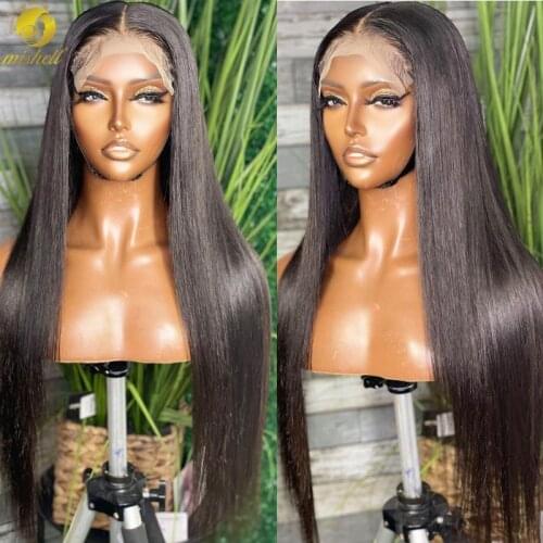 Mishell Silky Straight Transparent HD Lace Closure Wig 5x5 High Quality For Black Women Brazilian Hair Pre*Plucked Glueless Wig