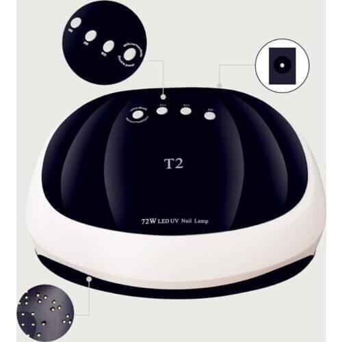 72W high-power Red Nail Lamp LED Smart Sensor T2 Phototherapy Lamp, Hands and Feet Fast Drying Glue