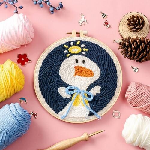 DIY Embroidery Kits For Beginners 2020 New Cartoon Wool Embroidery Kits For Kids Cross Stitch Kits Embroidery Needlework Sets