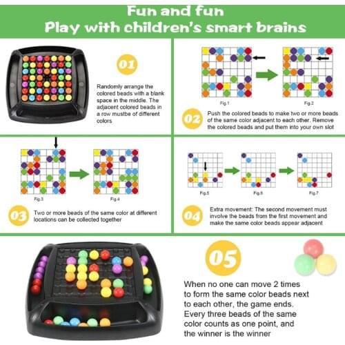 1Set Colorful Bead Board Game Competition Game Board Matchmaking Game Toy Set Tabletop Board Interactive Eliminating Toy