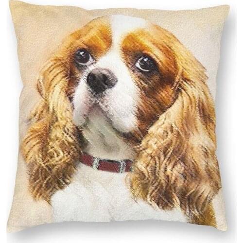 The Cavalier King Charles Spaniel Dog Cushion Cover 3D Print Animal Floor Pillow Case for Car Fashion Pillowcase Home Decoration
