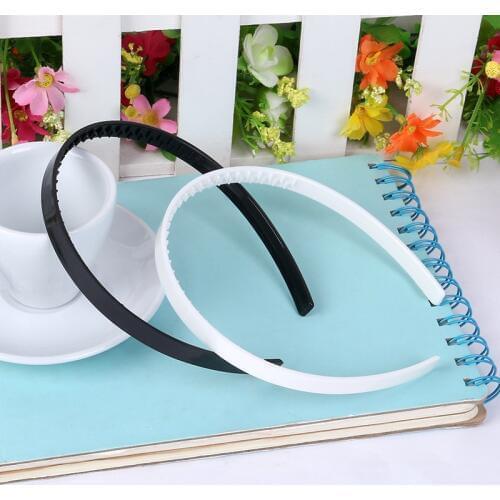 DIY childrens headband ABS 10mm 15mm girl step tooth plastic semi-finished HairHoop toothed plastic head buckle white black