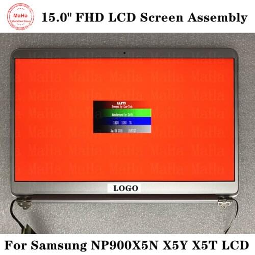 Original 15.0" For Samsung NP900X5N NP900X5Y NP900X5T NT900X5N LCD Display screen Assembly silver FHD 1920*1080 Fully Tested