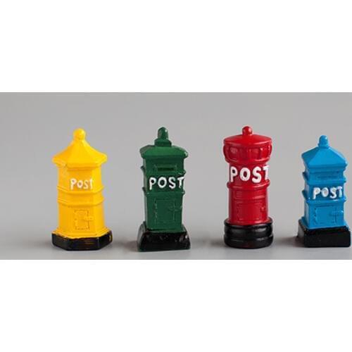 Post Box Miniature figurine decorative fairy garden animal statue Home Desktop Gift Moss ornament resin craft TNB085