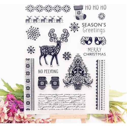 16.5x21.5cm Easter Deer Transparent Seal Clear Stamps Silicone Seal TPR Roller Stamps DIY Scrapbook Album / Card Cutting Dies