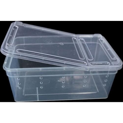 Terrarium for reptiles Transparent Plastic Box Insect Reptile Transport Breeding Live Food Feeding Box