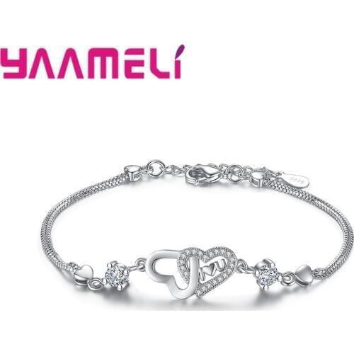 Romantic New Fashion Heart Bracelet for Women Snake Chain Bracelets For Woman/Girls Best Gifts