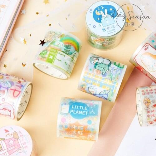Cute Cartoon Animals Series Journal Washi Tape DIY Scrapbooking Sticker Label Kawaii PET Masking Tape School Office Supply