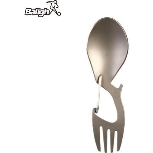 Balight Outdoor Camping Picnic Titanium Spoon Tableware Fork Ultralight Pure Spork Useful