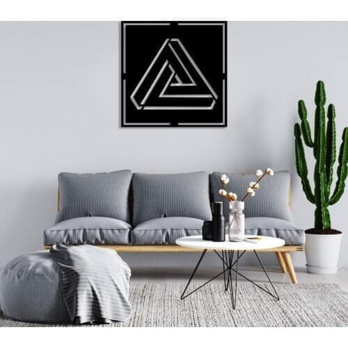 Penrose Triangle Framed Wall Table Home Accessory Wooden Table 50x50cm