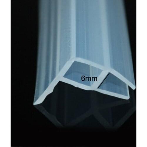 Shower glass door silicone rubber sealing strip weatherstrip for 6mm glass