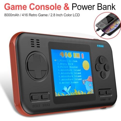 Portable Power Bank with Handheld Video Game Console Player Built in 416 Games 8000mAh Battery Capacity Charger Power Bank