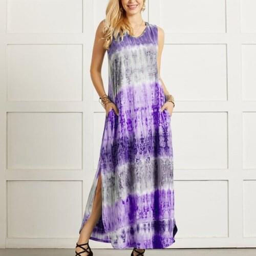 Women Tie Dye Print Long Sleeve Midi Stacked Sexy Party Club Maxi Sleeveless Dress Double Wear Bandage Long Irregular Dresses