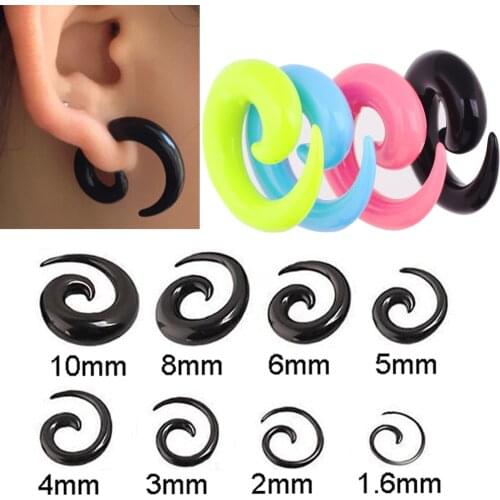 1 Pair Goth Acrylic Earrings Spiral Taper Flesh Tunnel Ear Rings Piercing Stretcher Expander Stretching Plug Body Jewelry
