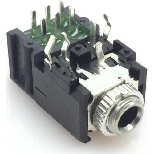 10pcs 3.5mm Female Audio Connector DIP Stereo Headphone Jack PJ306BM PJ-306BM With Screw