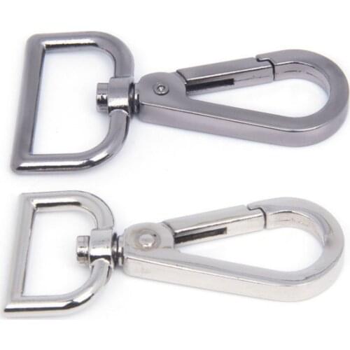 10pcs Rotatable Buckle Hook Lobster Key Chain Metal High Quality Carabiner For Bag Parts & Accessories