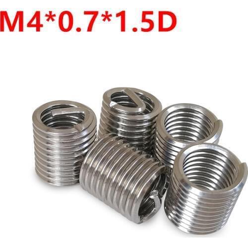 100pcs M4*0.7*1.5D Wire Thread Insert, m4x1.5d Wire screw sleeve, M4 Screw Bushing Helicoil Wire Thread Repair Inserts SUS304