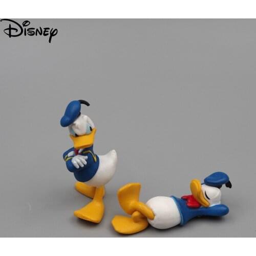 2pcs/set Disney Cartoon Peripheral Donald Duck Cake Decoration Gifts PVC Anime Figure Toys for Children A Birthday Present