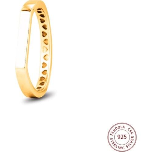 2020 New 925 Sterling Silver Rings Women Gold Color bar stacking Ring Silver Jewelry Wedding Party Gift anillos