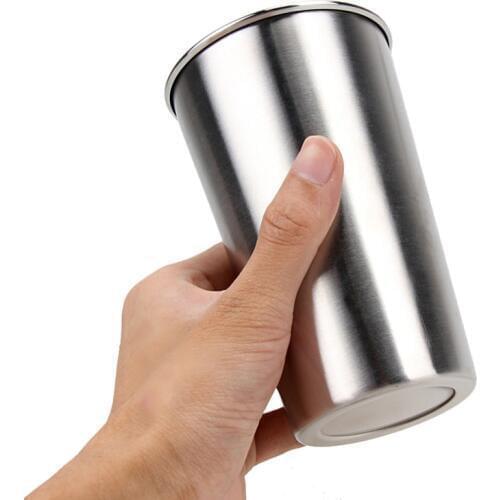 350ML/500ML Outdoor Camping Travel Mugs Drinking Coffee Tea Beer Stainless Steel Mugs Tumbler Pint Glasses Metal Cups