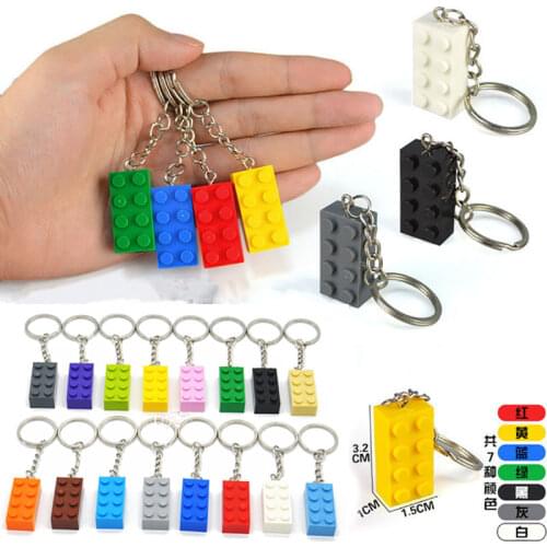 DIY Building Blocks Key Chain Hanging Ring Bricks Accessories Keychain Creative Brick Kits Compatible All Brands Toys Key Ring