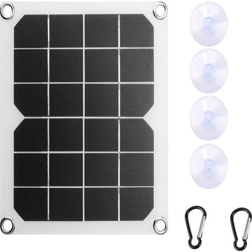 5V 10W Waterproof Monocrystalline Solar Charger Panel Semi-Flexible Solar Cell for Outdoor Dual USB Charger