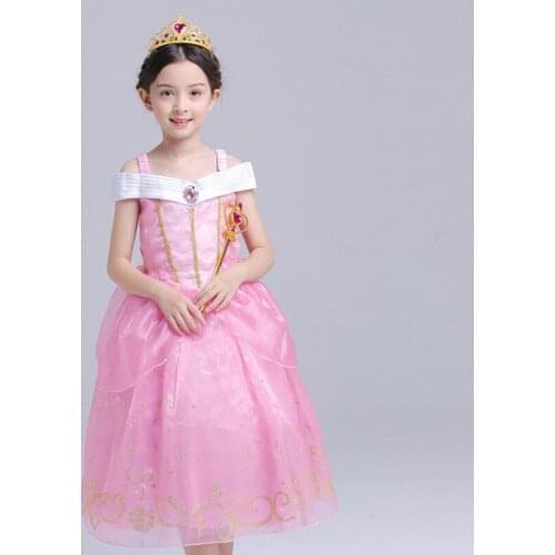 ABGMEDR Brand New Fashion Girl Aurora Dress Girls Children Christmas Chothing Girl Kids Ariel Clothes Monsoon Girls Pink Dresses