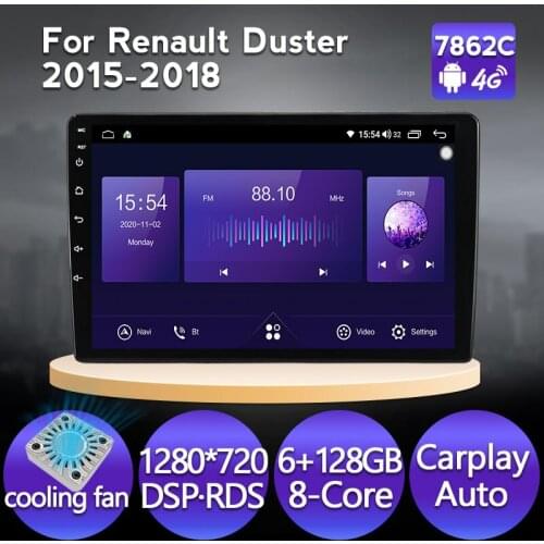 6GB+128GB Android 11 Car Radio IPS 1280*720 DSP FM For Renault Duster 2015-2018 8-Core Auto Multimedia Player GPS Navigation 4G