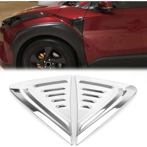 Car Side Fender Air Vent Cover Trim Chrome ABS For Toyota CHR C-HR 2016 2017 2018 2PCS